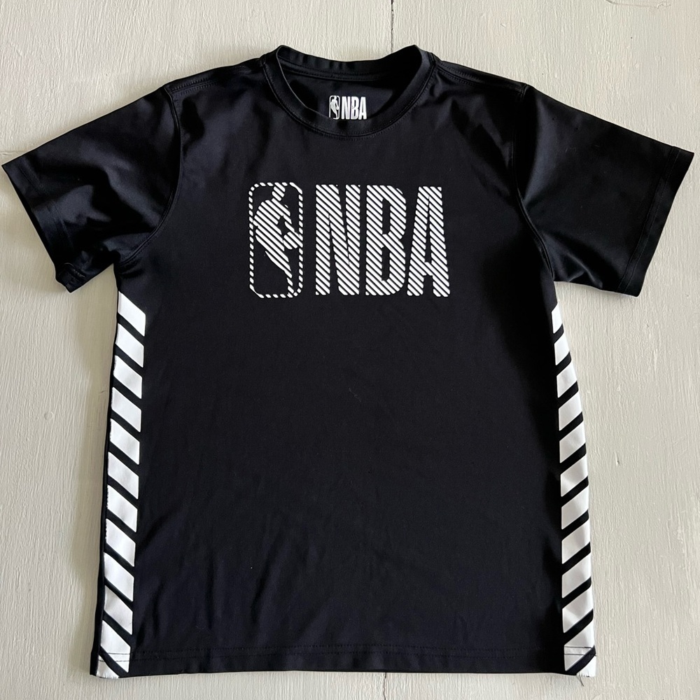NBA Performance T Shirt Boys Large 14-16 Black Athletic Tee